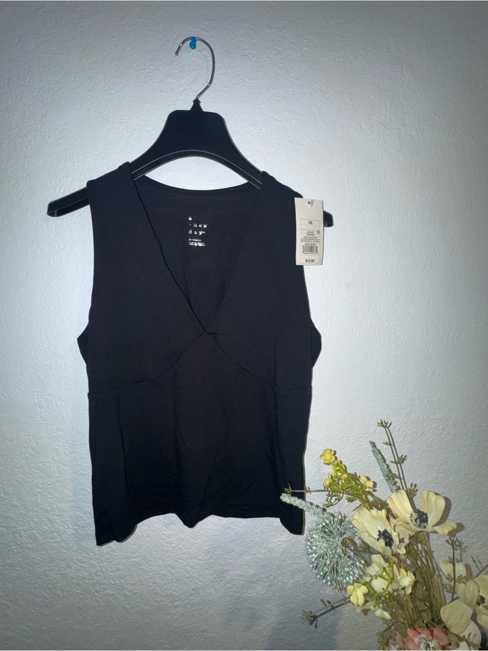 a new day Black Sleeveless V-Neck Tank Top